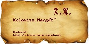 Kolovits Margó névjegykártya